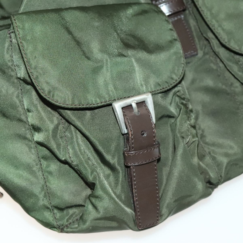 【日本直送】PRADA 雙肩包 尼龍 卡其色 銀色 正品 ki5908-25