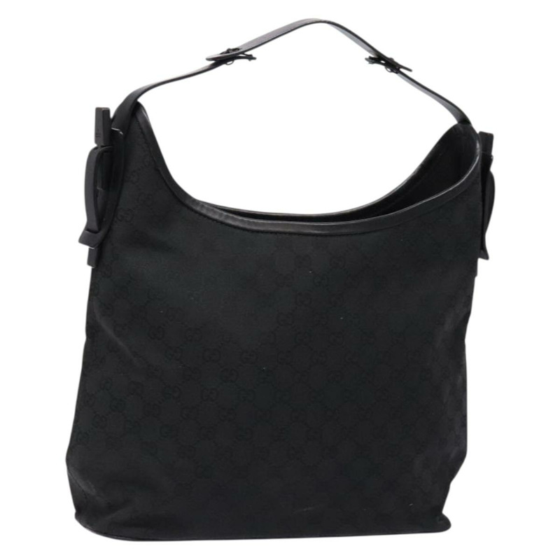 【日本直送】GUCCI GG帆布肩背包 黑色 銀色 106242 正品 ki5969-0