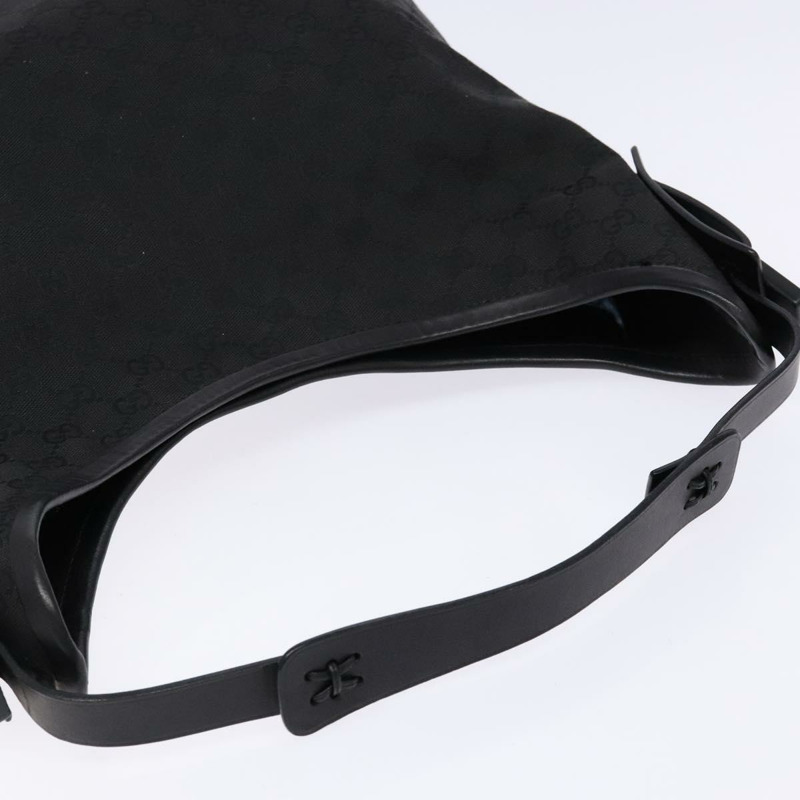 【日本直送】GUCCI GG帆布肩背包 黑色 銀色 106242 正品 ki5969-5