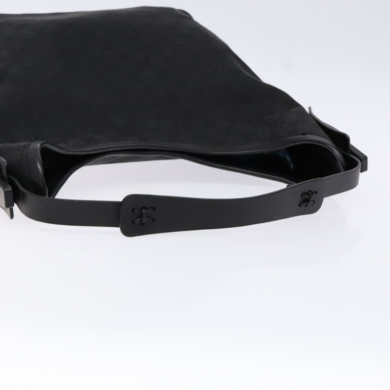 【日本直送】GUCCI GG帆布肩背包 黑色 銀色 106242 正品 ki5969-6