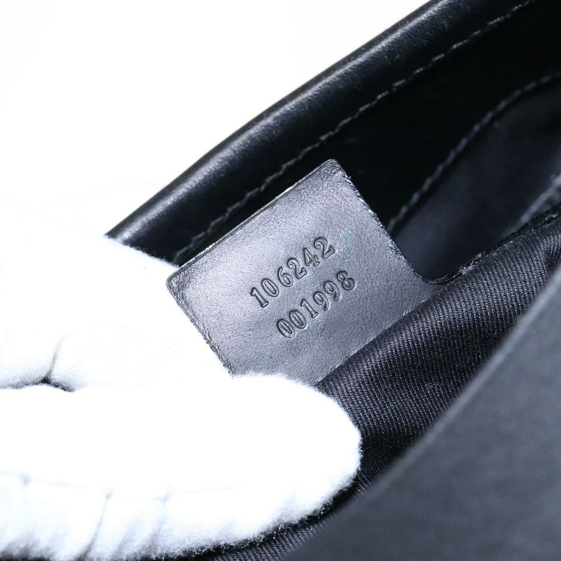 【日本直送】GUCCI GG帆布肩背包 黑色 銀色 106242 正品 ki5969-11