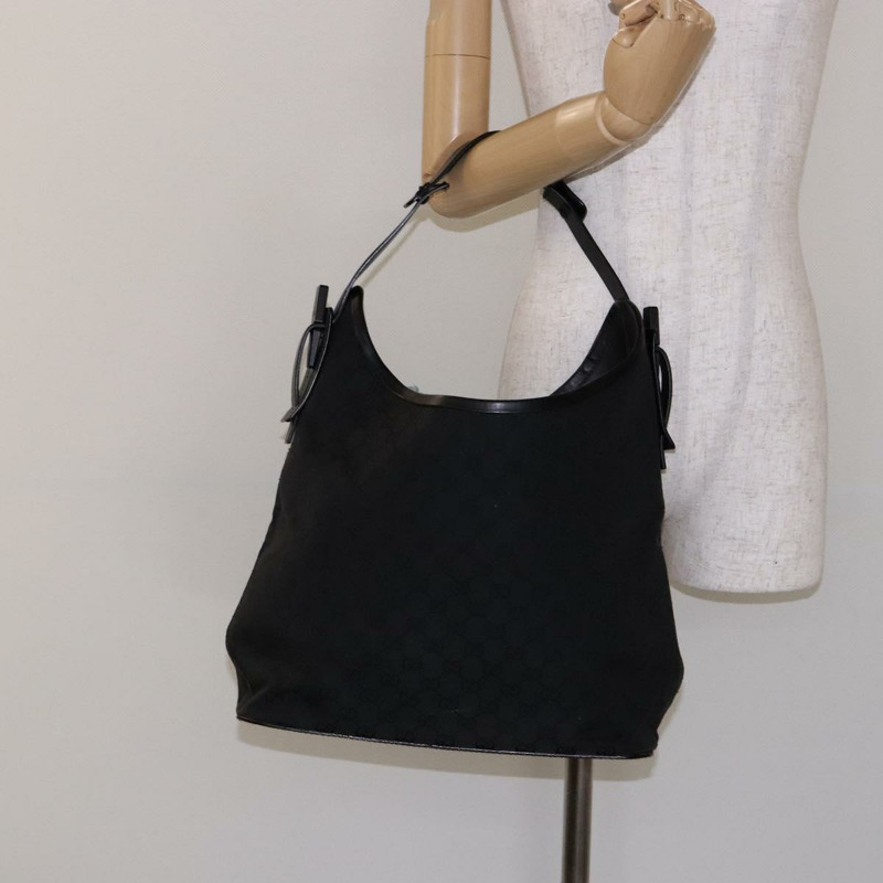 【日本直送】GUCCI GG帆布肩背包 黑色 銀色 106242 正品 ki5969-20