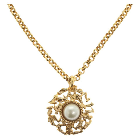 Salvatore Ferragamo 項鍊 金屬 金色 Auth bs28768