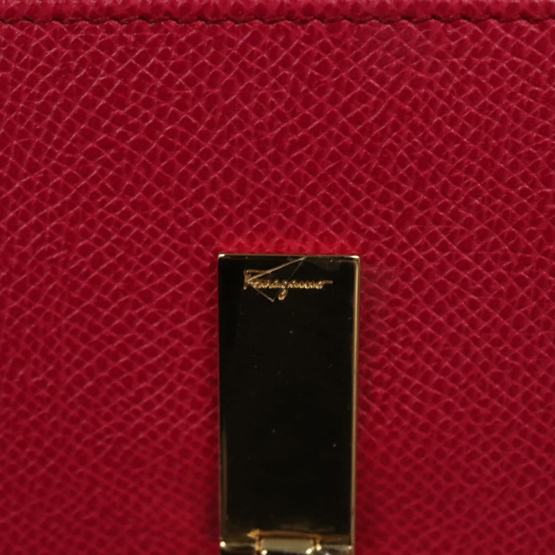 【日本直送】Salvatore Ferragamo Gancini 長版皮夾 皮革 粉金 正品 139609-8