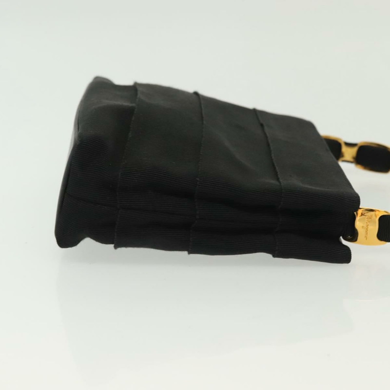 【日本直送】Salvatore Ferragamo Vala 手提包 帆布 黑色 金色 正品 139593-2