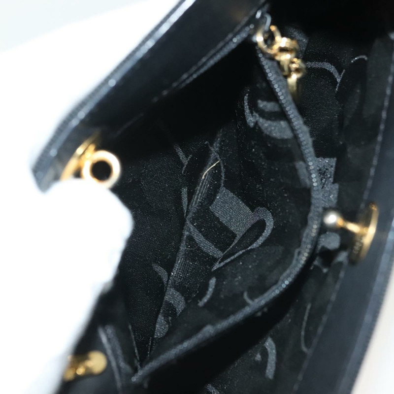 【日本直送】Salvatore Ferragamo Vala 手提包 帆布 黑色 金色 正品 139593-18