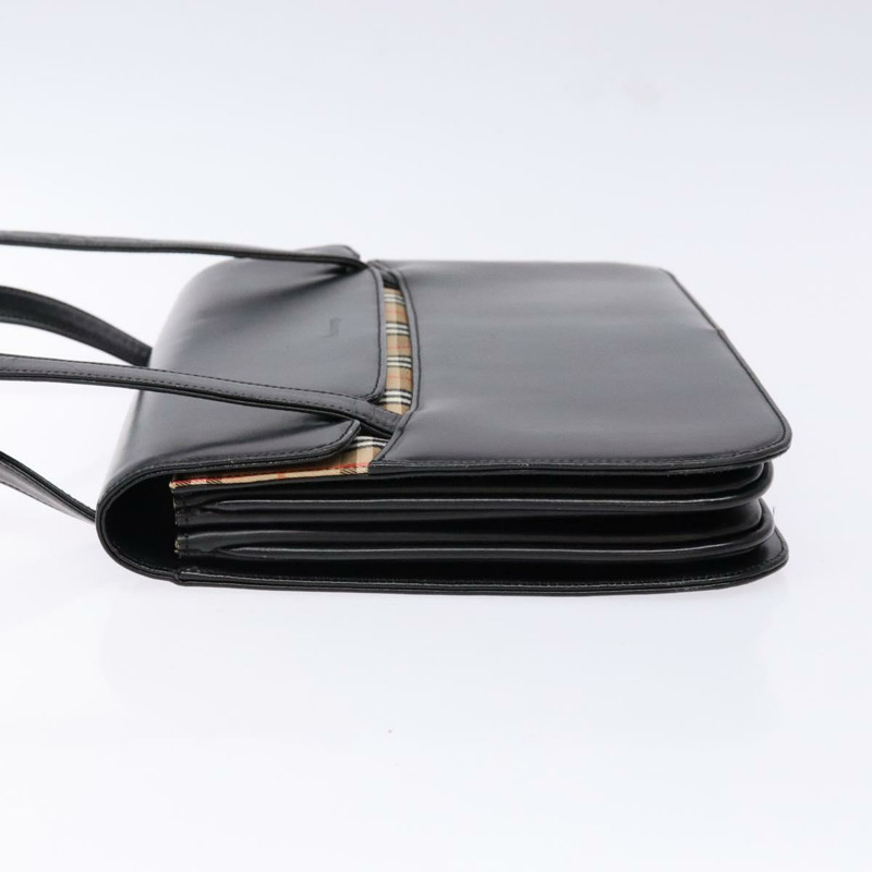 【日本直送】Burberrys Nova 格紋手提包，皮革材質，米色/黑色，正品，貨號 139536-3