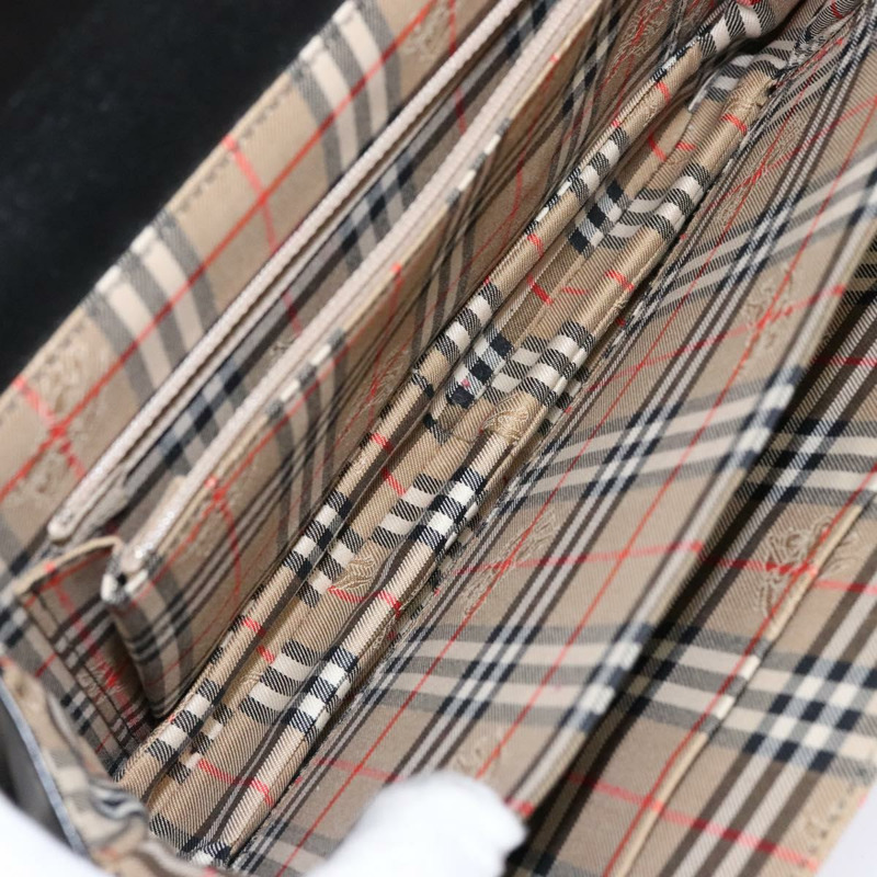 【日本直送】Burberrys Nova 格紋手提包，皮革材質，米色/黑色，正品，貨號 139536-10