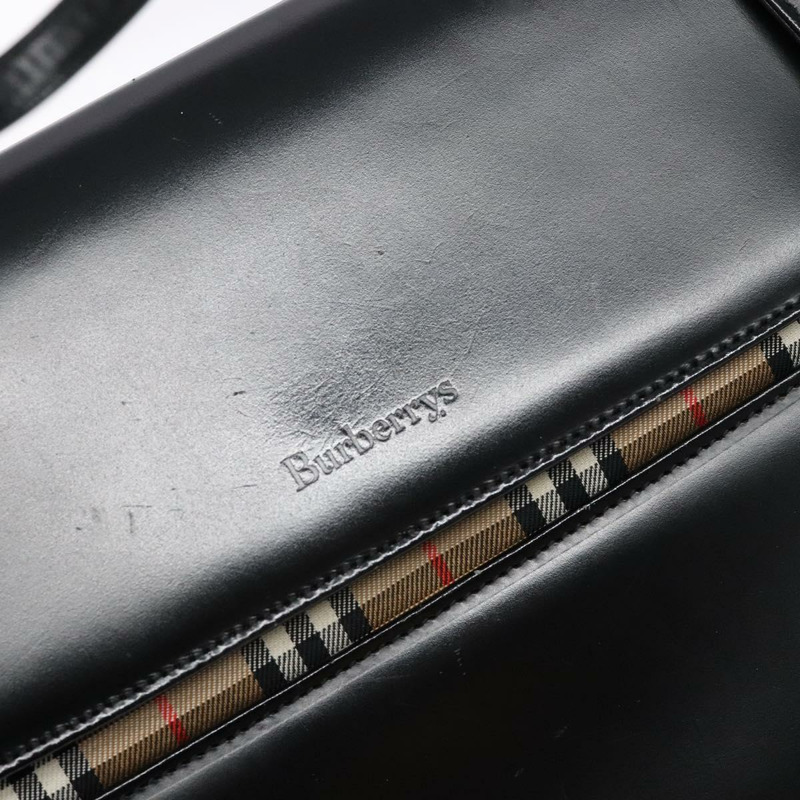 【日本直送】Burberrys Nova 格紋手提包，皮革材質，米色/黑色，正品，貨號 139536-16