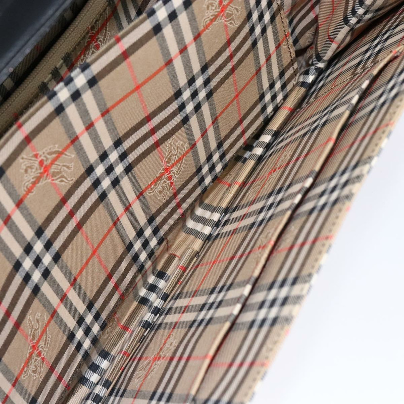【日本直送】Burberrys Nova 格紋手提包，皮革材質，米色/黑色，正品，貨號 139536-19
