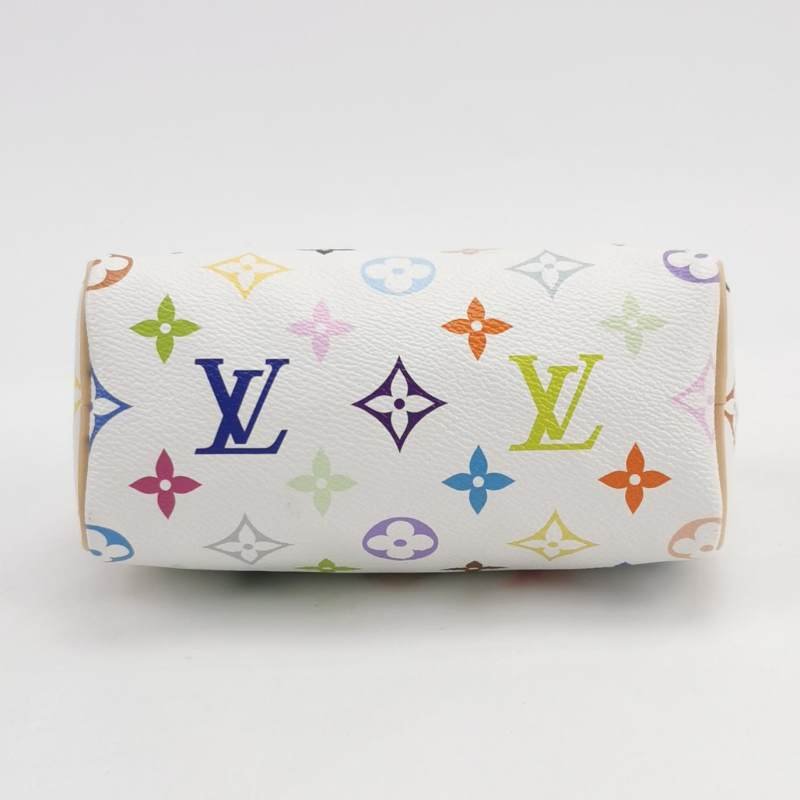 Louis Vuitton (LV) LV x Takashi Murakami聯名款Nano植鞣革白三彩波士頓包斜挎包單肩包 9.8新 晶片款-5