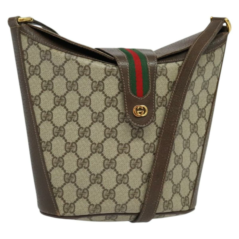 【日本直送】GUCCI GG Supreme Web Sherry Line 單肩包 PVC 米色 904 02 081 Auth 139731-0