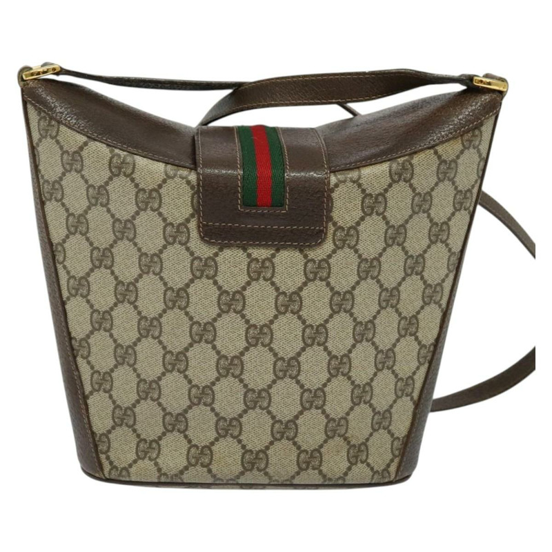 【日本直送】GUCCI GG Supreme Web Sherry Line 單肩包 PVC 米色 904 02 081 Auth 139731-1