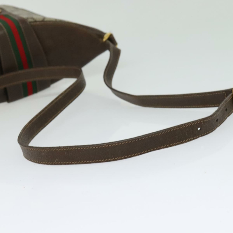 【日本直送】GUCCI GG Supreme Web Sherry Line 單肩包 PVC 米色 904 02 081 Auth 139731-6