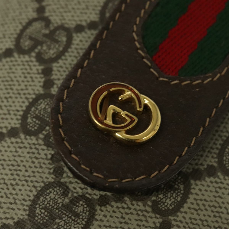 【日本直送】GUCCI GG Supreme Web Sherry Line 單肩包 PVC 米色 904 02 081 Auth 139731-16