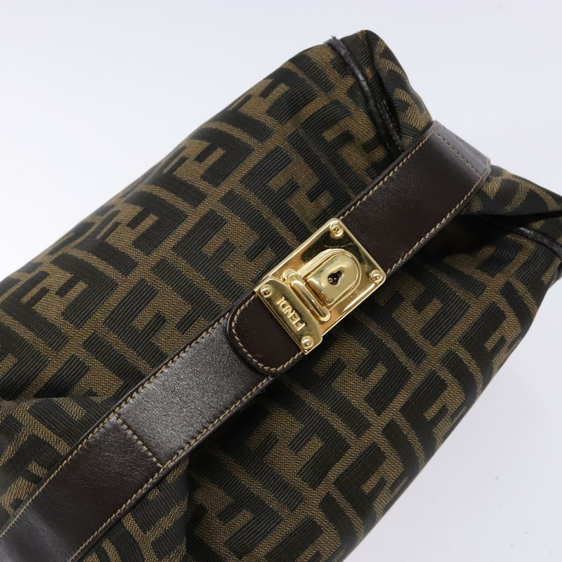 【日本直送】FENDI Zucca帆布化妝包 黑色 棕色 正品 139093-5