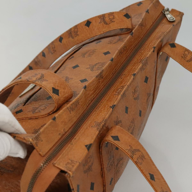 【日本直送】MCM Logoogram Vicetos 手提包 PVC 皮革 棕色 金色 正品 139837-5