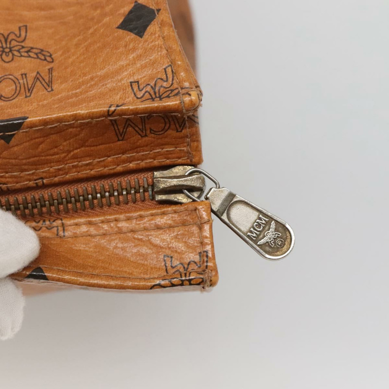 【日本直送】MCM Logoogram Vicetos 手提包 PVC 皮革 棕色 金色 正品 139837-9