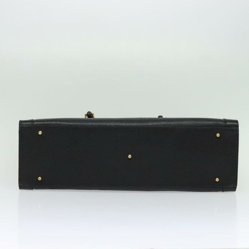 【日本直送】GUCCI 竹節手提包 皮革 黑色 金色 002 1186 0259 正品 139070-4
