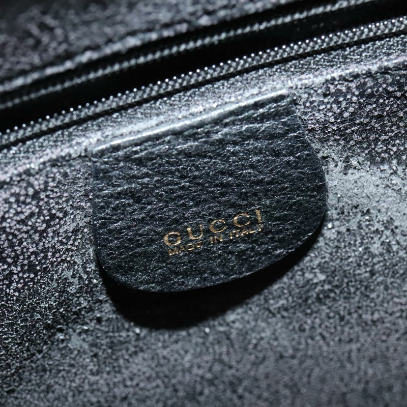 【日本直送】GUCCI 竹節手提包 皮革 黑色 金色 002 1186 0259 正品 139070-16