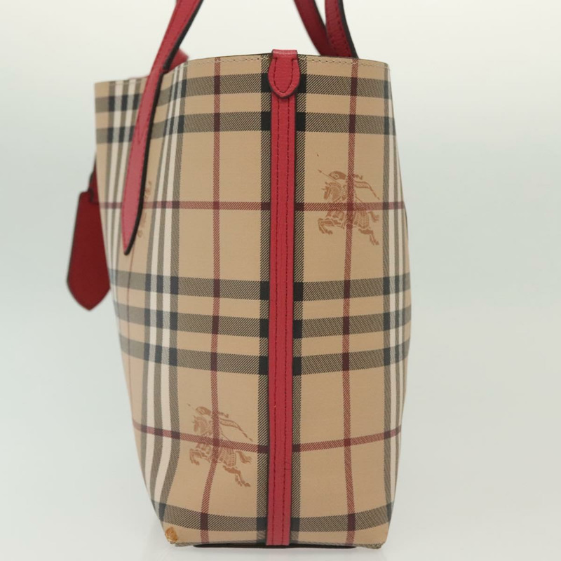 【日本直送】BURBERRY Nova 格紋手提包 PVC 米色 粉紅色 金色 正品 139904-2