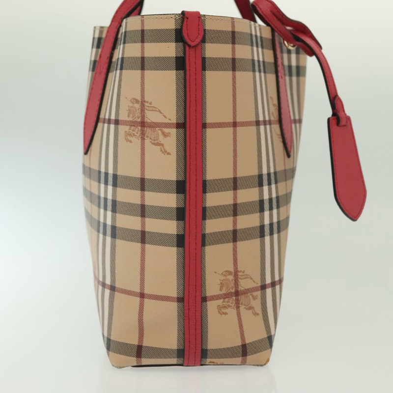 【日本直送】BURBERRY Nova 格紋手提包 PVC 米色 粉紅色 金色 正品 139904-3