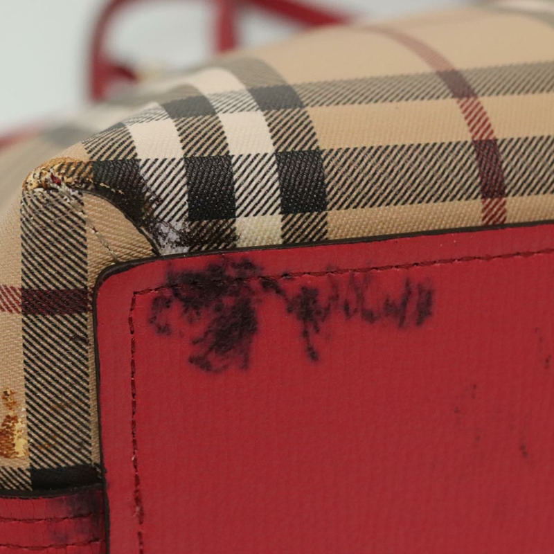 【日本直送】BURBERRY Nova 格紋手提包 PVC 米色 粉紅色 金色 正品 139904-5