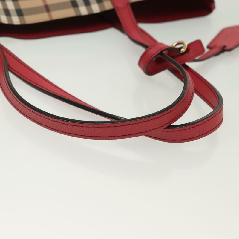 【日本直送】BURBERRY Nova 格紋手提包 PVC 米色 粉紅色 金色 正品 139904-7