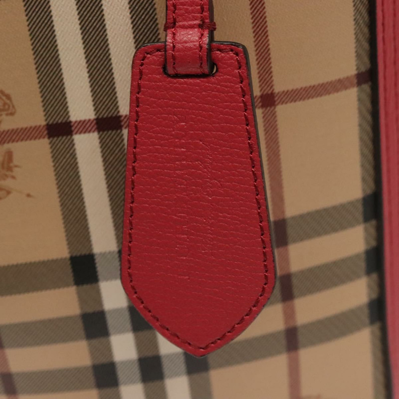 【日本直送】BURBERRY Nova 格紋手提包 PVC 米色 粉紅色 金色 正品 139904-16