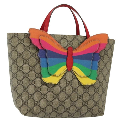 GUCCI GG Supreme 手提包 PVC 米色 金色 550768 正品 139907