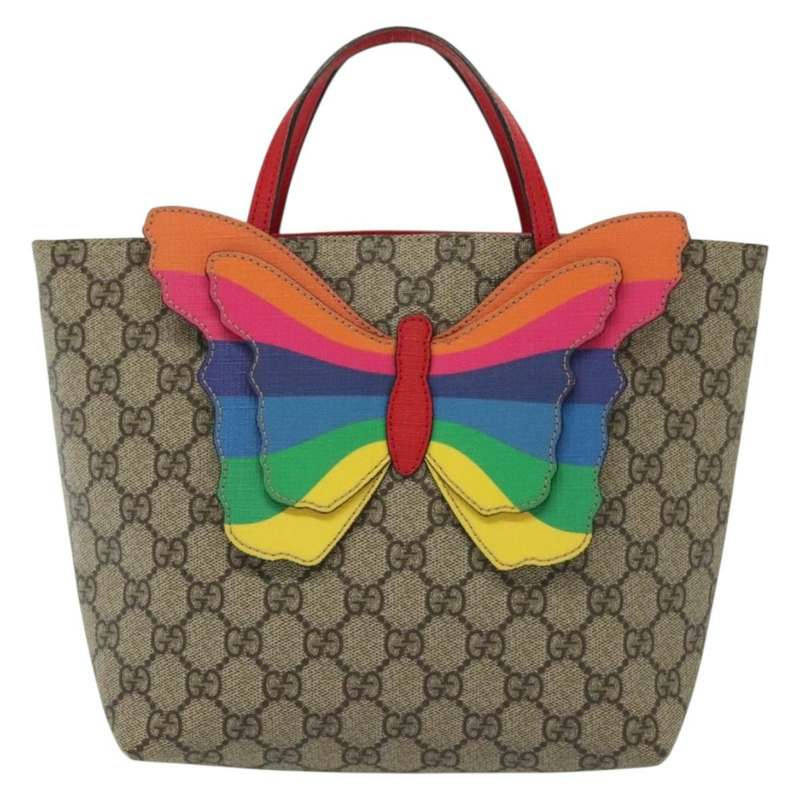 【日本直送】GUCCI GG Supreme 手提包 PVC 米色 金色 550768 正品 139907-12