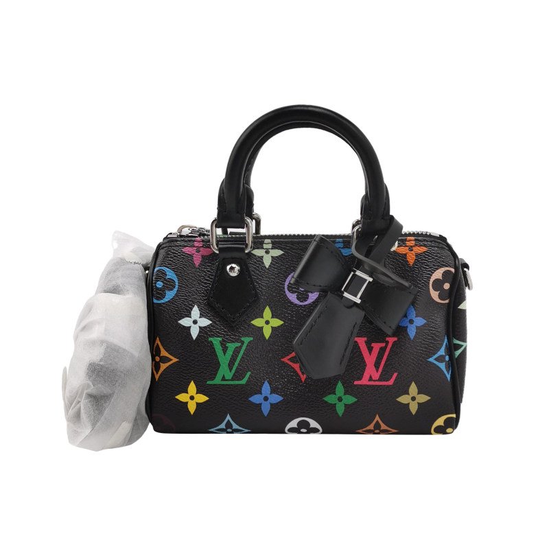 Louis Vuitton (LV) Takashi Murakami 村上隆聯名款SpeedyNano牛皮手提包單肩包晶片款-0