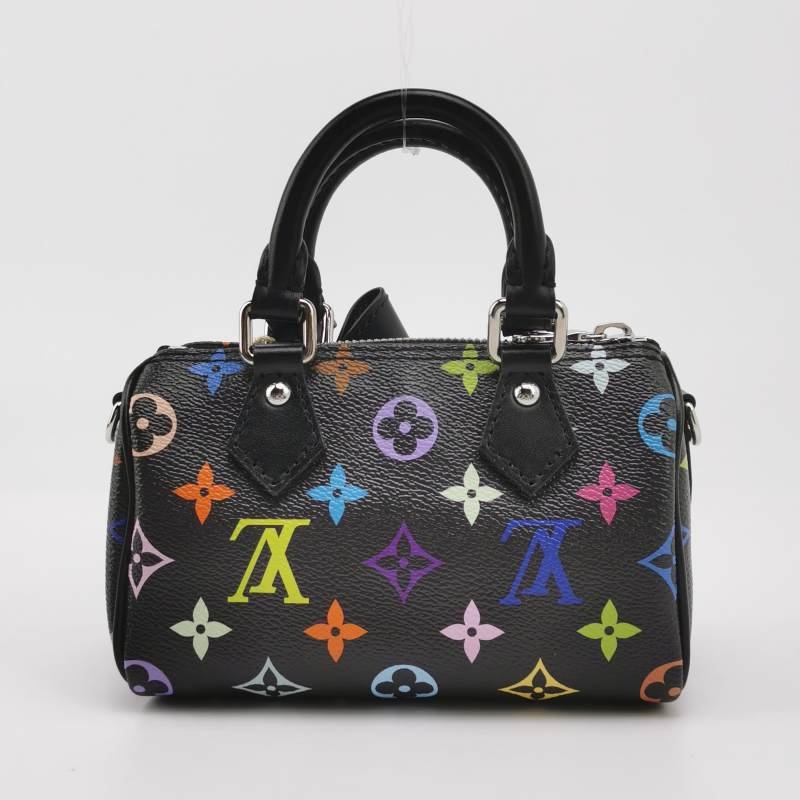Louis Vuitton (LV) Takashi Murakami 村上隆聯名款SpeedyNano牛皮手提包單肩包晶片款-4