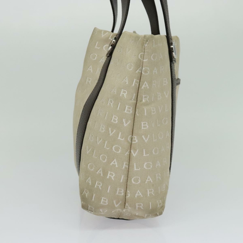 【日本直送】寶格麗 Logo Mania 帆布手提包 米色 銀色 正品 139062-2