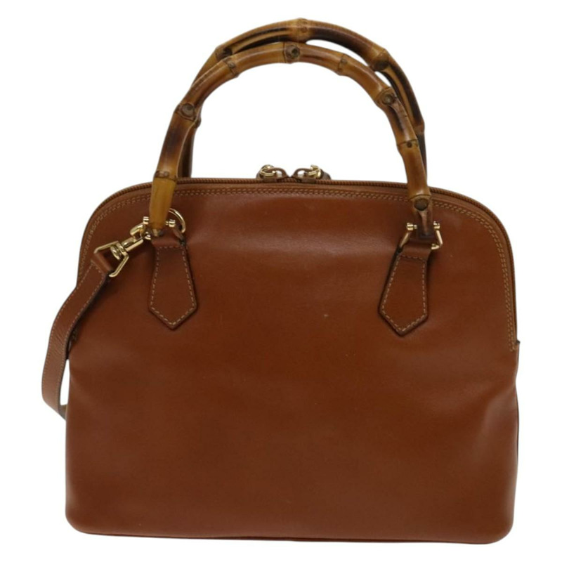 【日本直送】GUCCI 竹節手提包 皮革 兩用 棕色 金色 000 122 0290 正品 139126-1