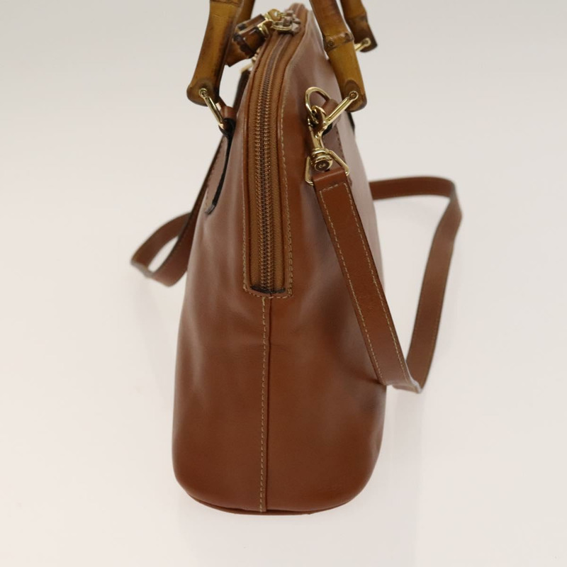 【日本直送】GUCCI 竹節手提包 皮革 兩用 棕色 金色 000 122 0290 正品 139126-3