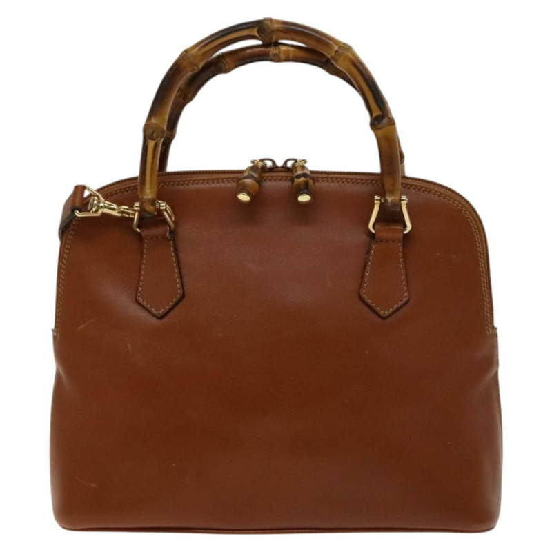 【日本直送】GUCCI 竹節手提包 皮革 兩用 棕色 金色 000 122 0290 正品 139126-12