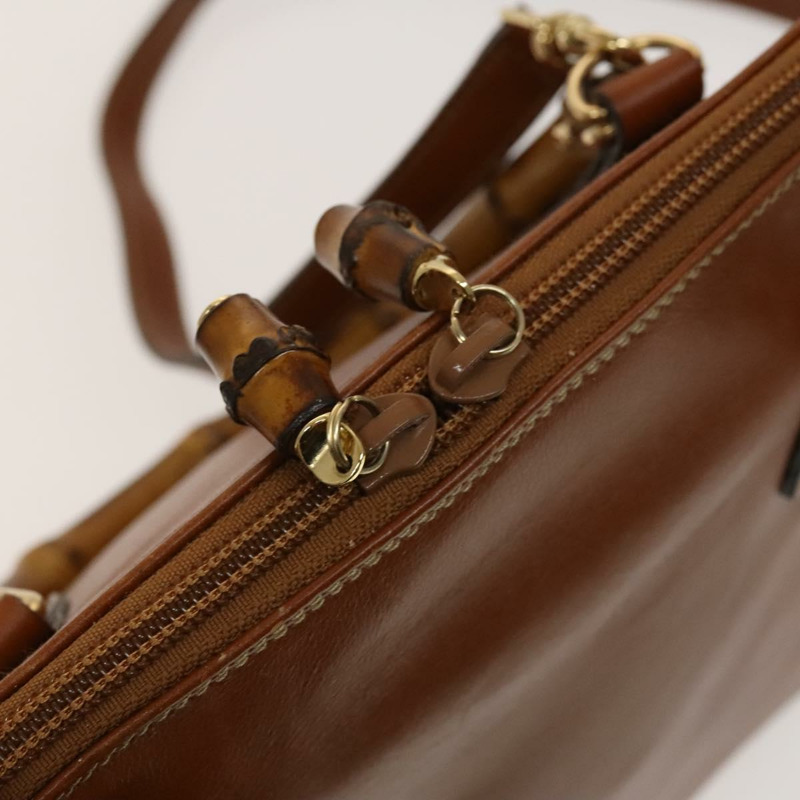 【日本直送】GUCCI 竹節手提包 皮革 兩用 棕色 金色 000 122 0290 正品 139126-18