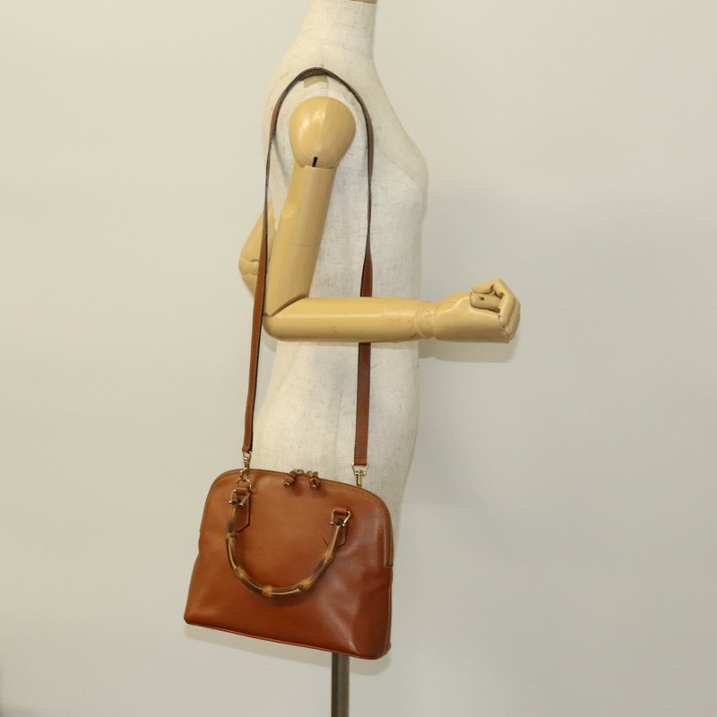 【日本直送】GUCCI 竹節手提包 皮革 兩用 棕色 金色 000 122 0290 正品 139126-22