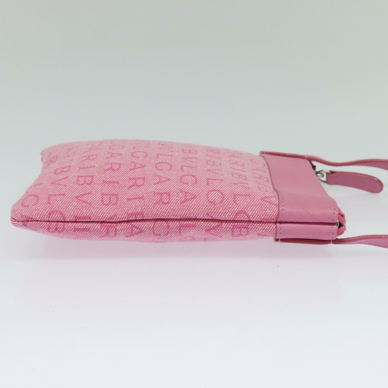 【日本直送】寶格麗 Logo Mania 帆布單肩包 粉紅色 銀色 正品 bs28986-3