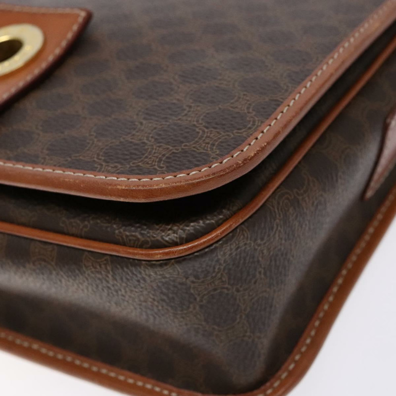 【日本直送】CELINE Macadam帆布肩背包 PVC皮革 棕色 金色 正品 140237-8