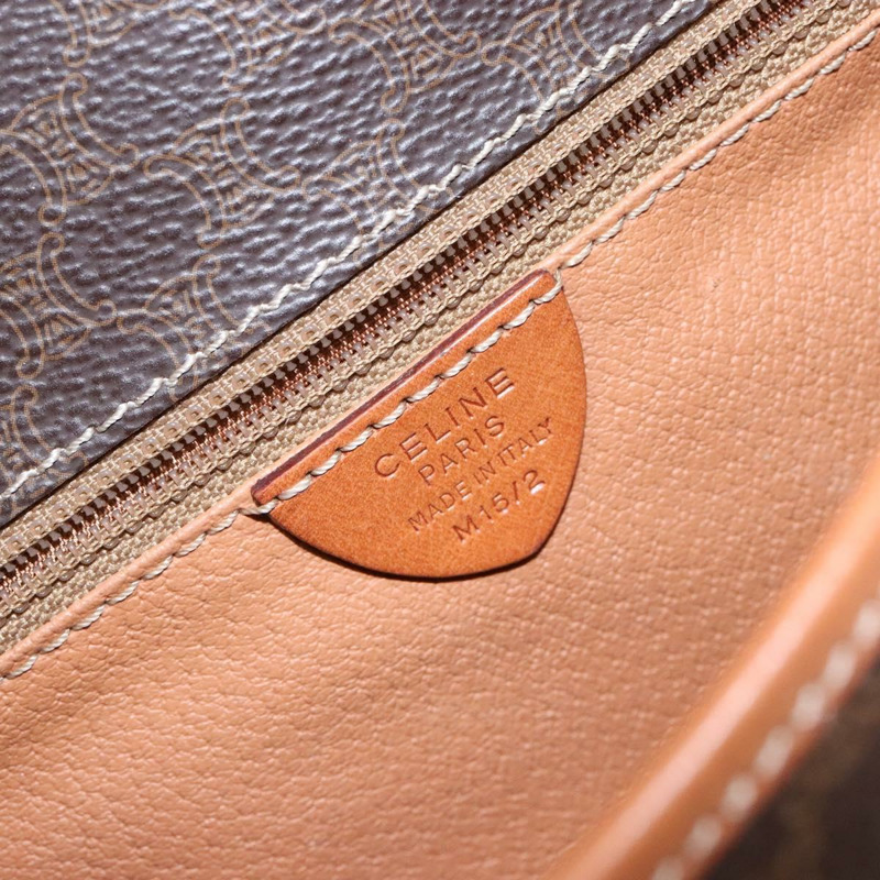 【日本直送】CELINE Macadam帆布肩背包 PVC皮革 棕色 金色 正品 140237-11