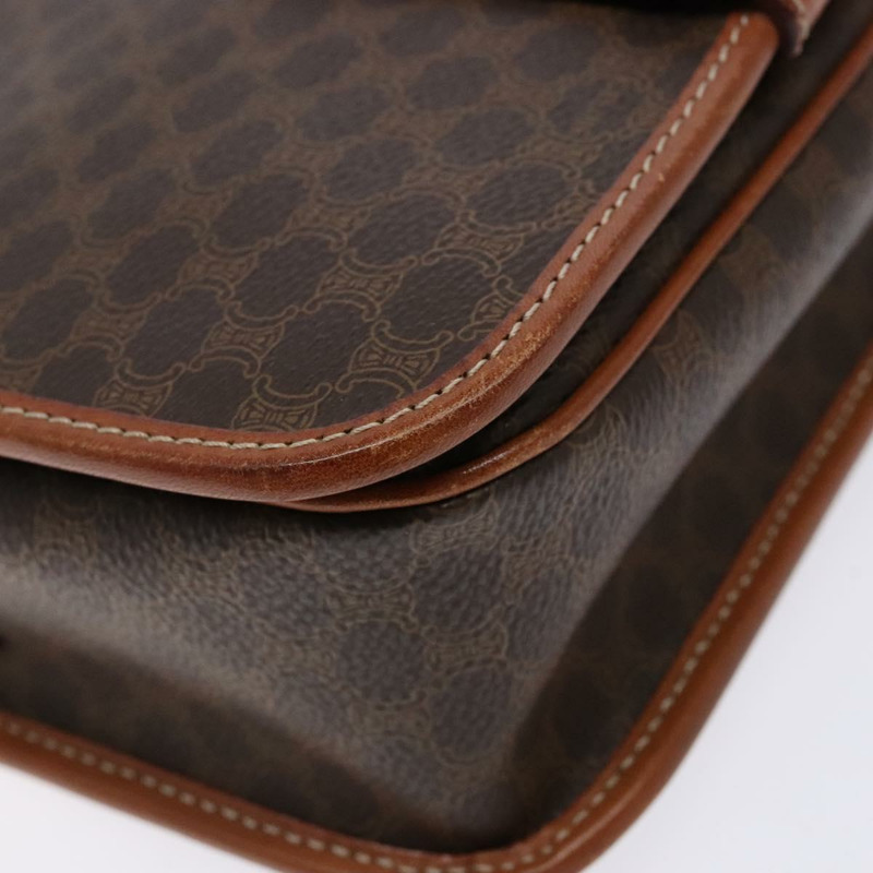 【日本直送】CELINE Macadam帆布肩背包 PVC皮革 棕色 金色 正品 140237-13