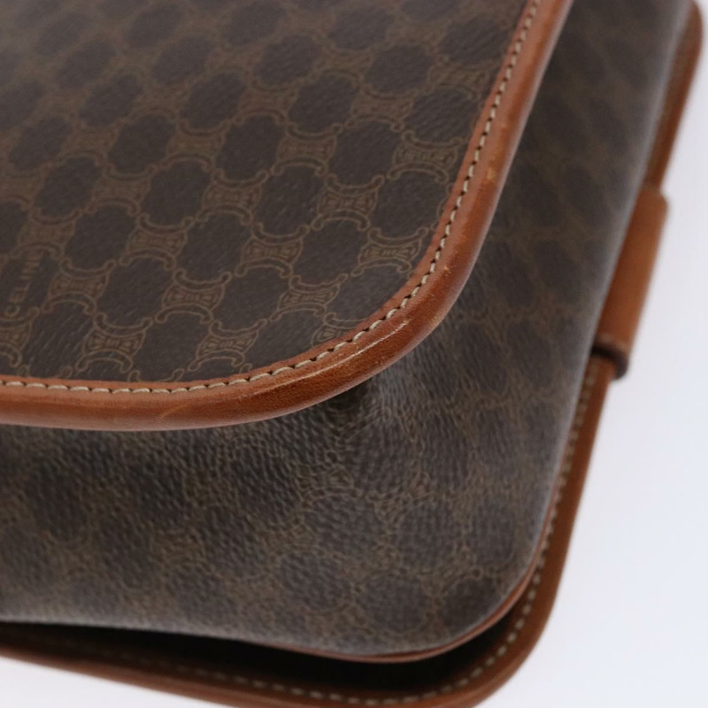 【日本直送】CELINE Macadam帆布肩背包 PVC皮革 棕色 金色 正品 140237-15