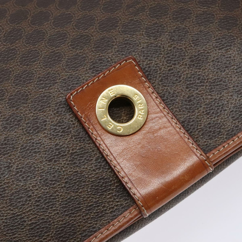 【日本直送】CELINE Macadam帆布肩背包 PVC皮革 棕色 金色 正品 140237-16