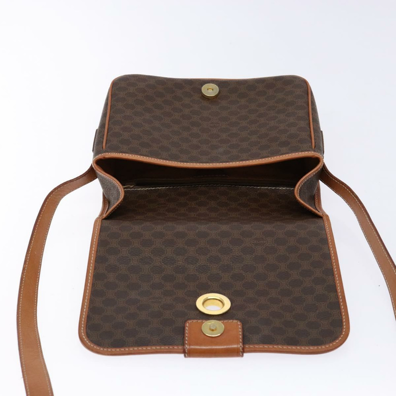 【日本直送】CELINE Macadam帆布肩背包 PVC皮革 棕色 金色 正品 140237-17