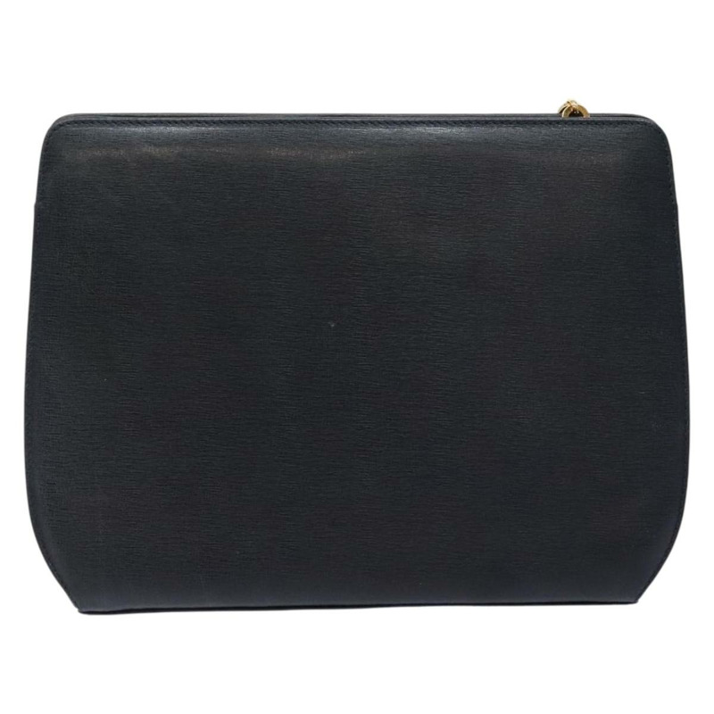 【日本直送】Salvatore Ferragamo Gancini 鏈條單肩包 皮革 海軍藍 金色 正品 140222-1