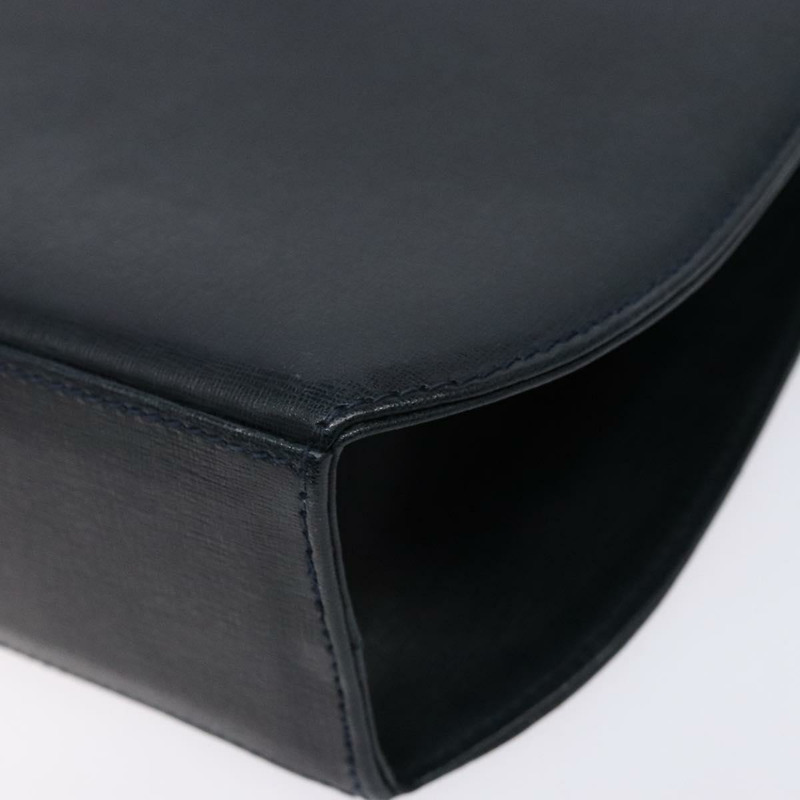 【日本直送】Salvatore Ferragamo Gancini 鏈條單肩包 皮革 海軍藍 金色 正品 140222-8