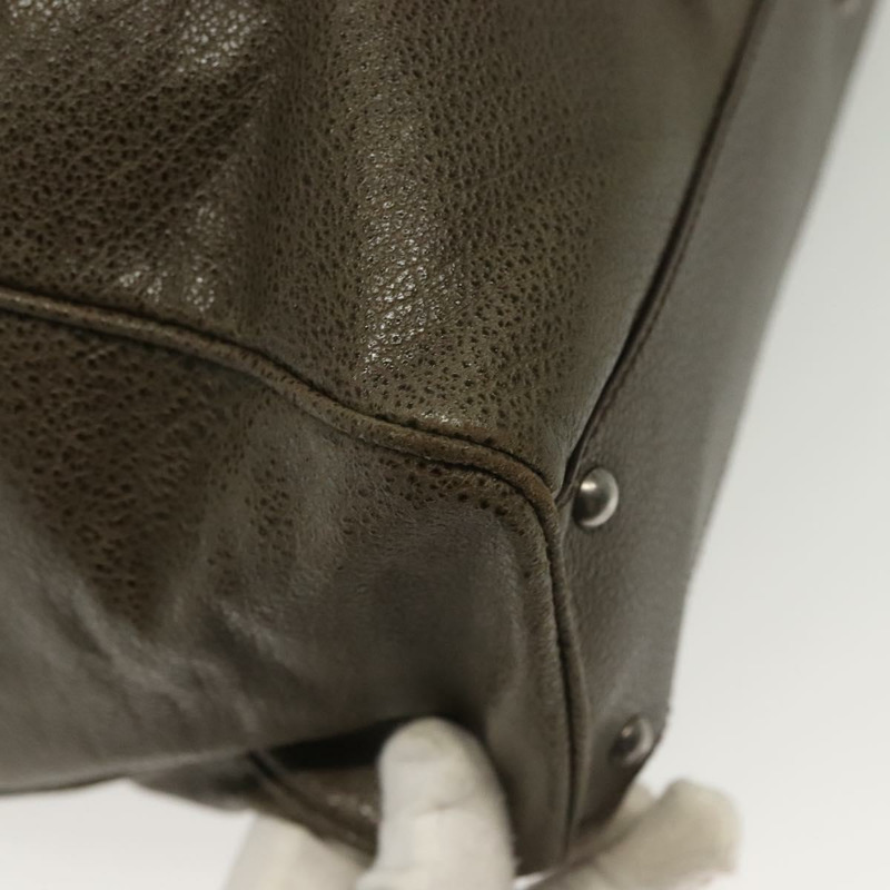 【日本直送】Salvatore Ferragamo Gancini 手提包 皮革 卡其色 銀色 正品 140186-14