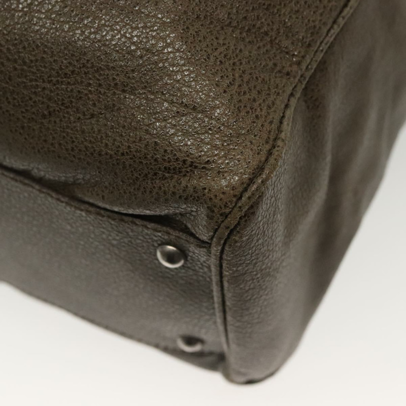 【日本直送】Salvatore Ferragamo Gancini 手提包 皮革 卡其色 銀色 正品 140186-15